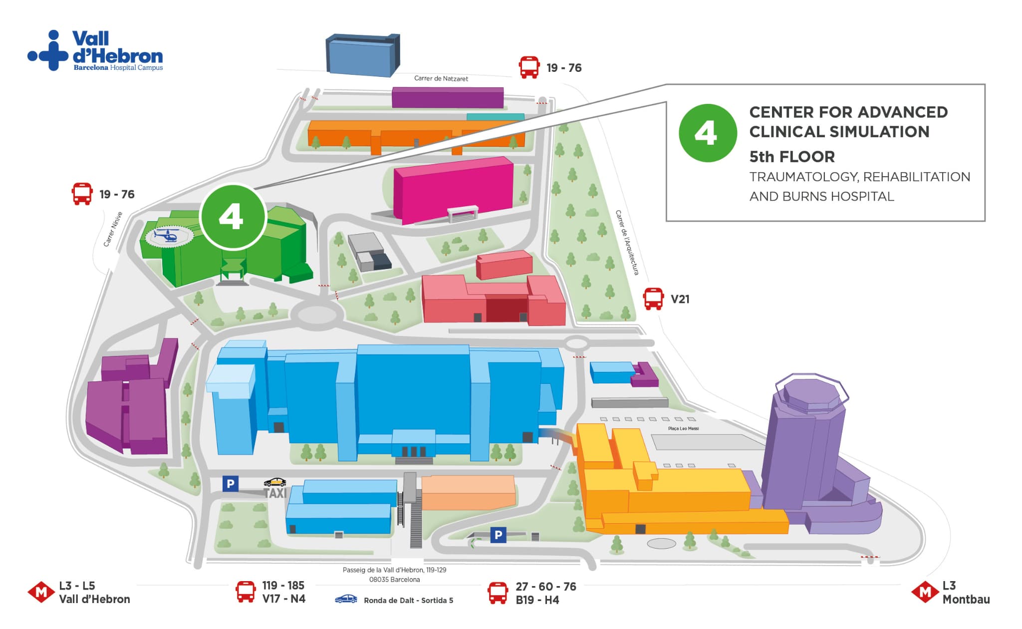 Map of Vall d'Hebron Advanced Clinical Simulation Center