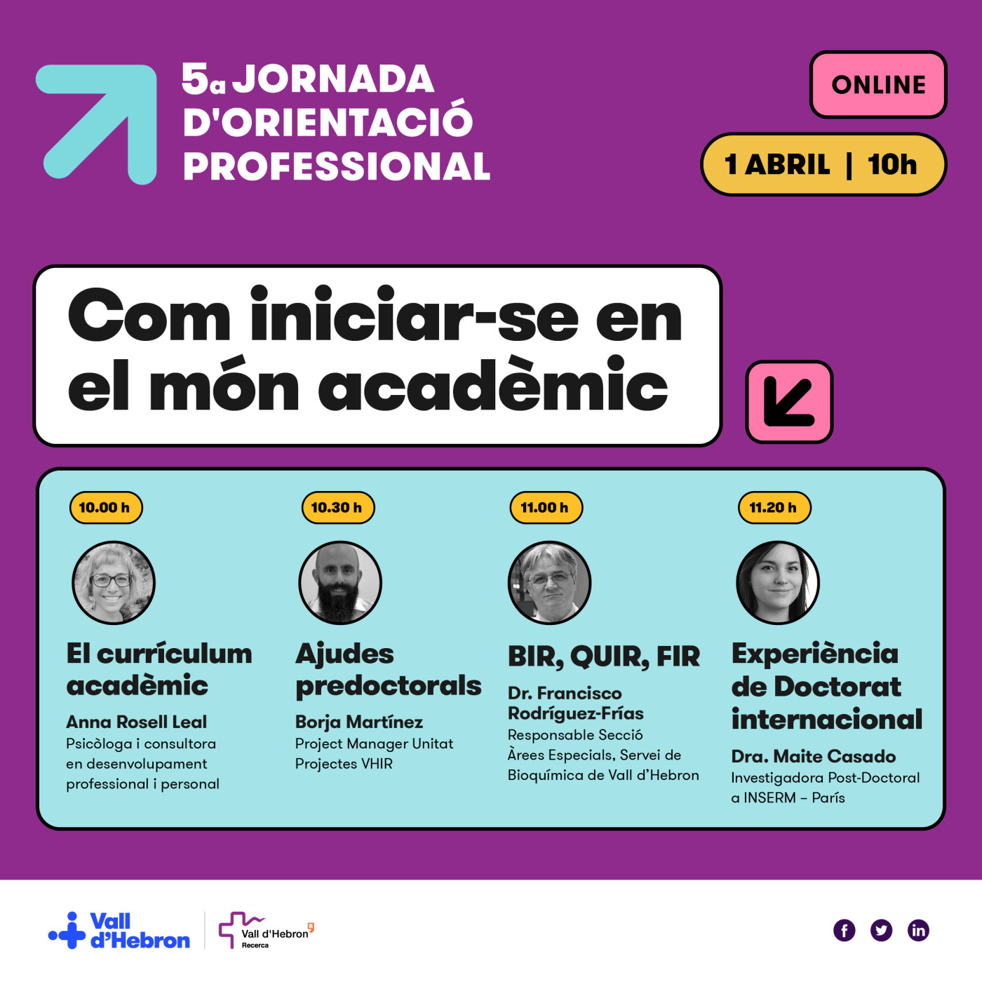 V Jornada d'Orientació Professional- Com iniciar-se en el món acadèmic