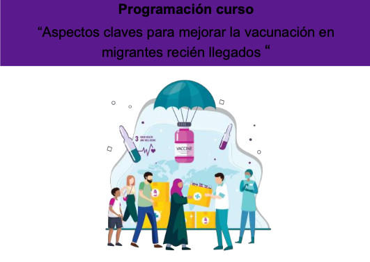 Cartell de curs de vacunació en migrants nouvinguts