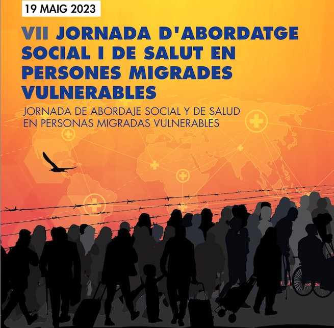 Cartell de les VII Jornadas d'abordatge social i de salut en persones migrades vulnerables