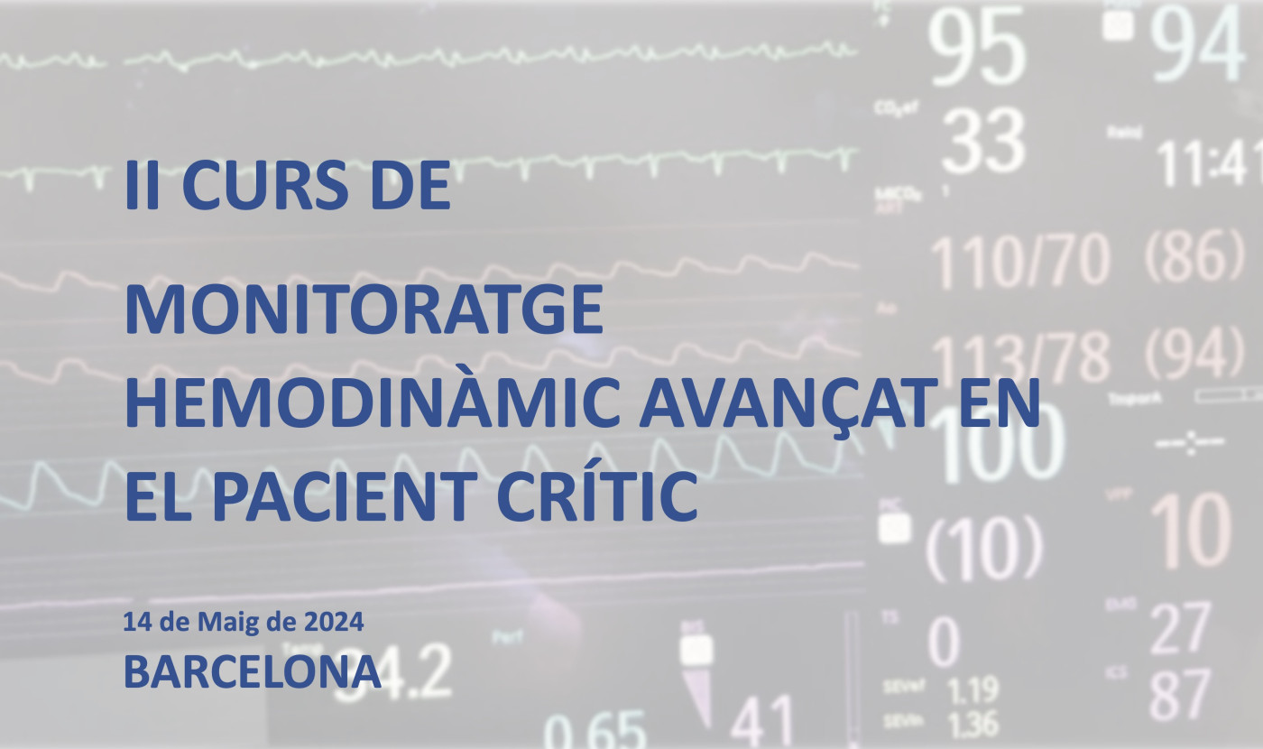 Cartell del curs de monitoratge hemodinàmic avançat en el pacient crític