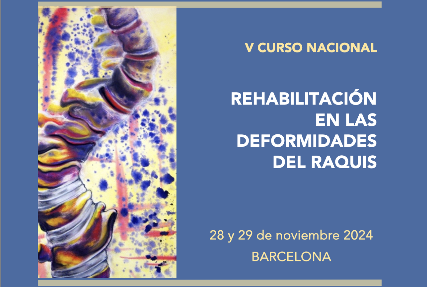 Portada del curs de rehabilitació en deformitats del Raquis