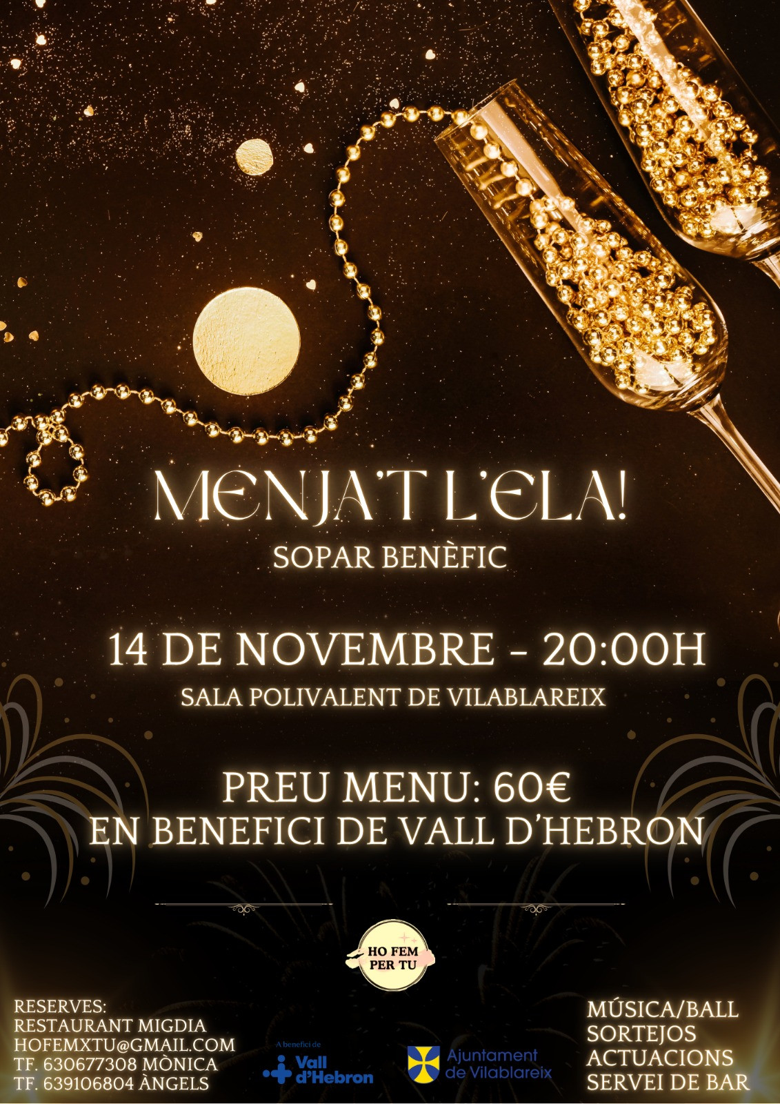 SOPAR BENÈFIC: MENJA'T L'ELA